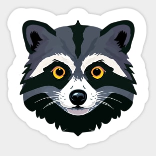 Adorable Raccoon Comic Cameo Sticker